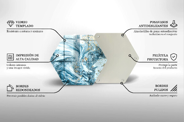 Glass worktop saver Structure with gold