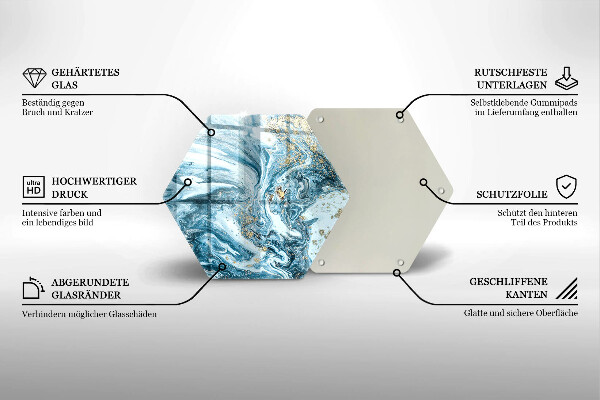 Glass worktop saver Structure with gold