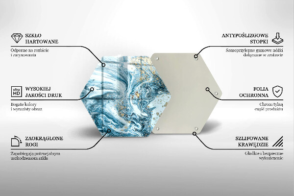 Glass worktop saver Structure with gold