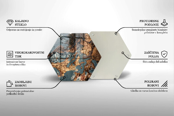 Glass worktop saver Golden Rock structure