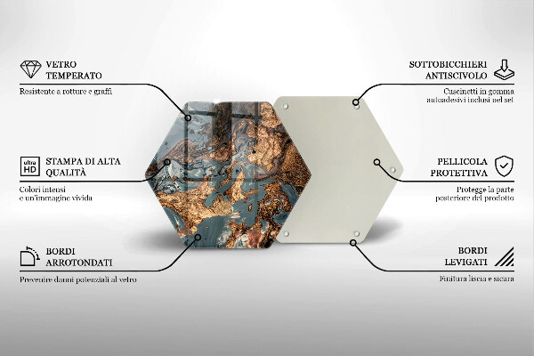 Glass worktop saver Golden Rock structure