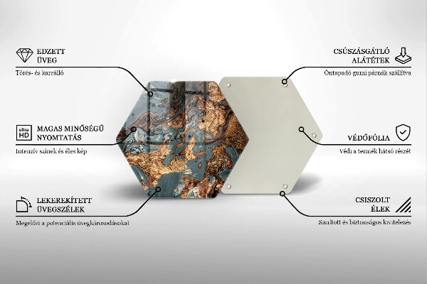 Glass worktop saver Golden Rock structure