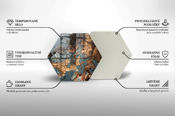 Glass worktop saver Golden Rock structure