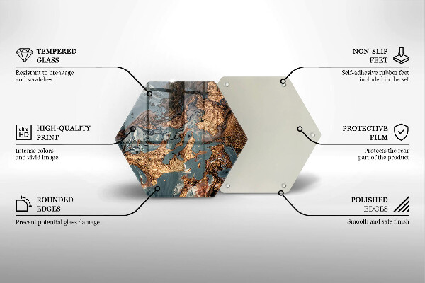 Glass worktop saver Golden Rock structure