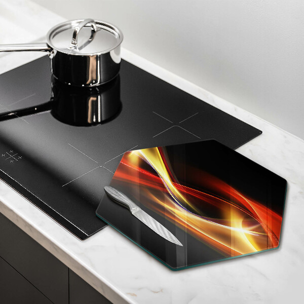 Chopping board glass Abstraction of smoke and light