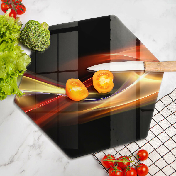 Chopping board glass Abstraction of smoke and light