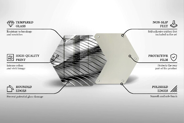 Chopping board glass 3D metal structure