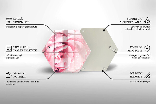 Chopping board Rosa drops and rose flower