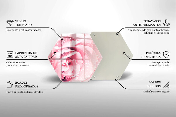 Chopping board Rosa drops and rose flower