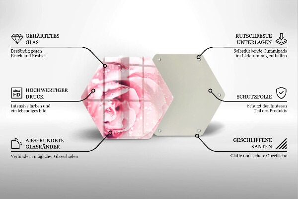 Chopping board Rosa drops and rose flower