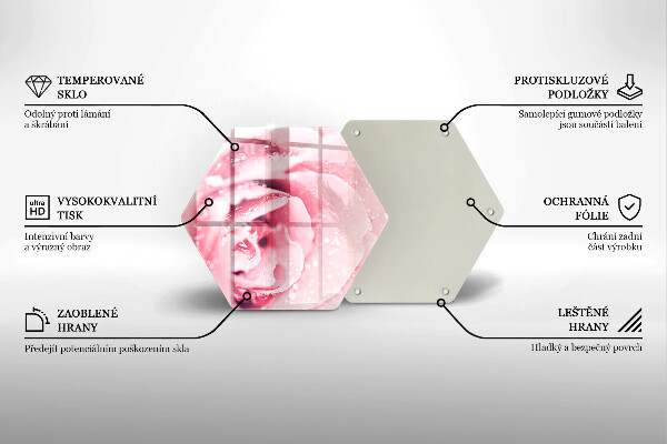 Chopping board Rosa drops and rose flower