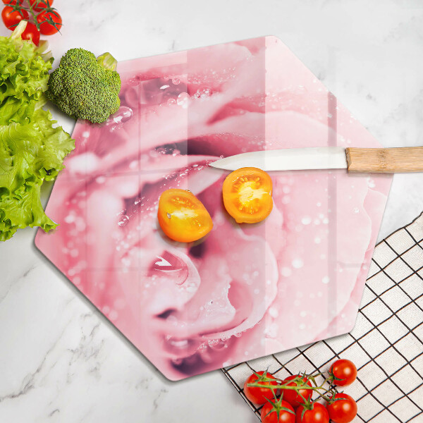 Chopping board Rosa drops and rose flower