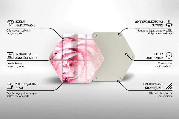 Chopping board Rosa drops and rose flower