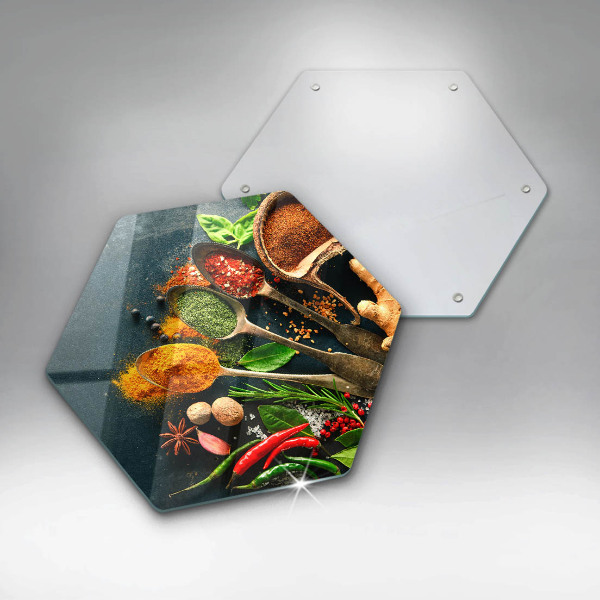 Chopping board Kitchen spices of spoon