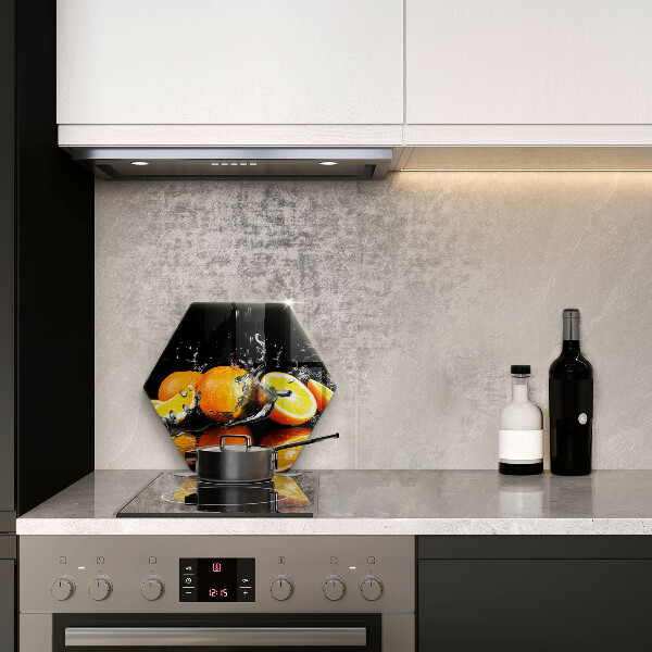 Glass worktop saver Juicy fruit oranges