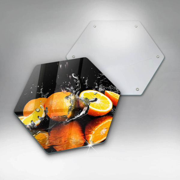 Glass worktop saver Juicy fruit oranges