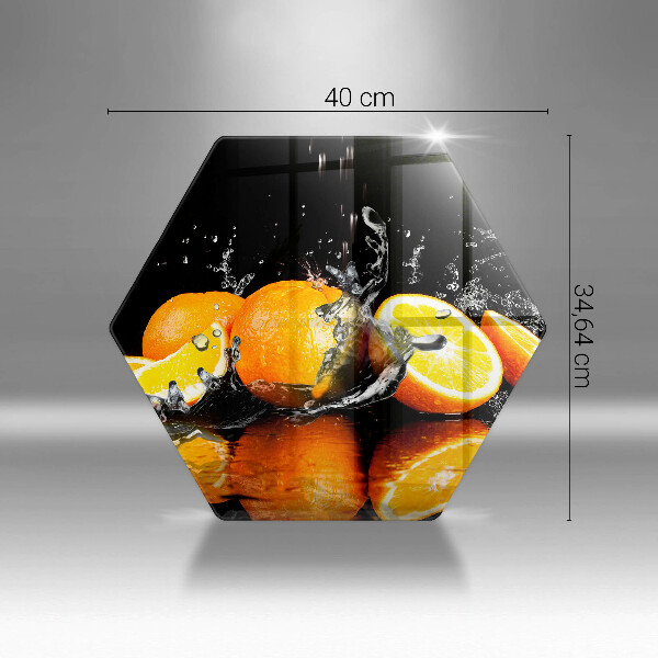 Glass worktop saver Juicy fruit oranges