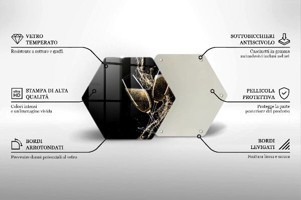 Glass worktop saver Champagne glasses