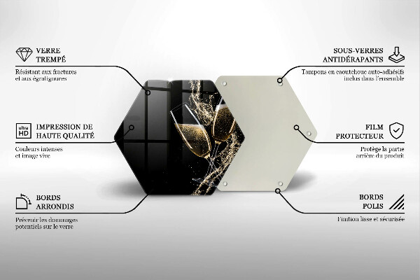 Glass worktop saver Champagne glasses