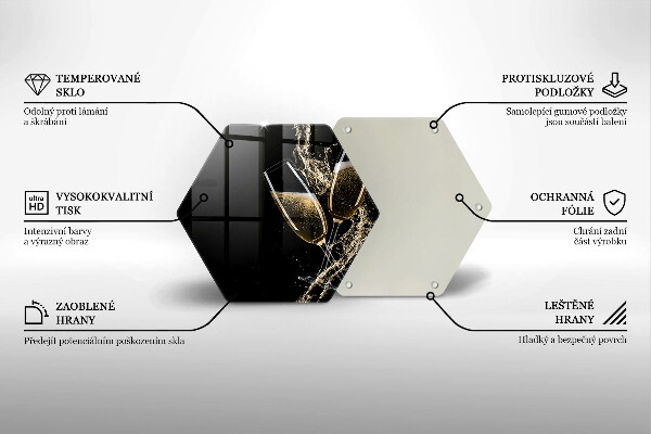 Glass worktop saver Champagne glasses