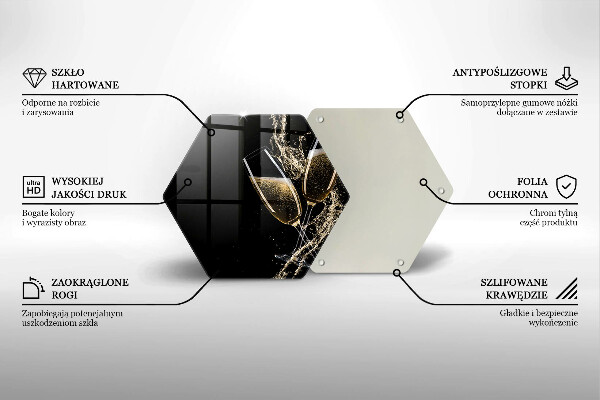 Glass worktop saver Champagne glasses