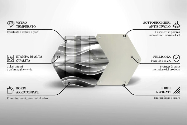 Glass worktop saver Abstraction mild lines