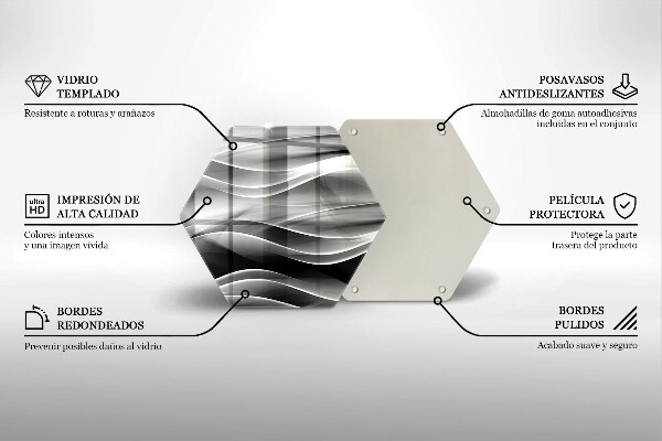 Glass worktop saver Abstraction mild lines