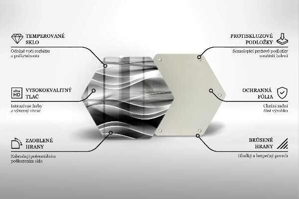 Glass worktop saver Abstraction mild lines