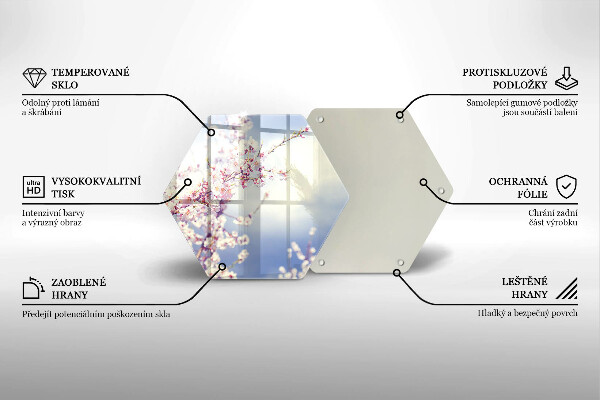 Glass worktop saver A blooming tree