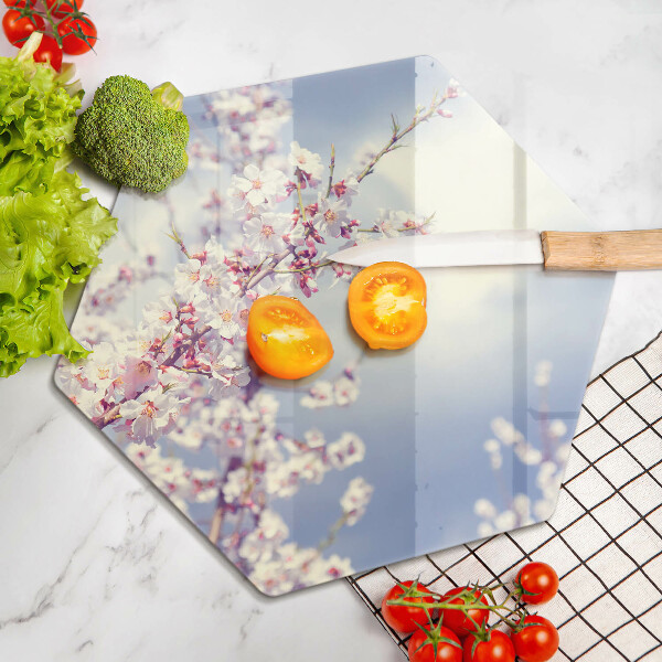 Glass worktop saver A blooming tree