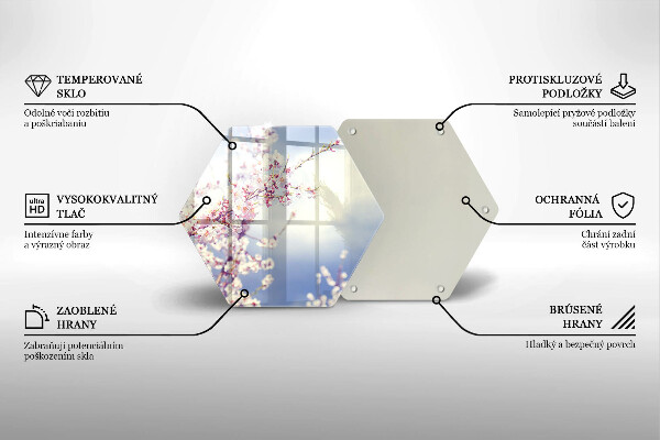 Glass worktop saver A blooming tree