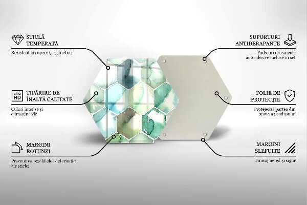 Chopping board Watercolor hexagons