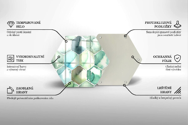 Chopping board Watercolor hexagons