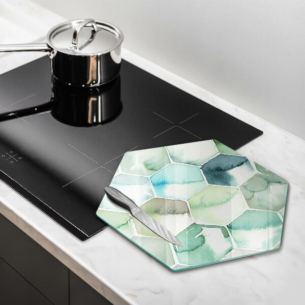 Chopping board Watercolor hexagons