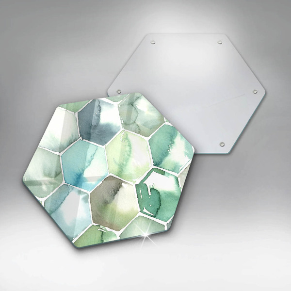 Chopping board Watercolor hexagons