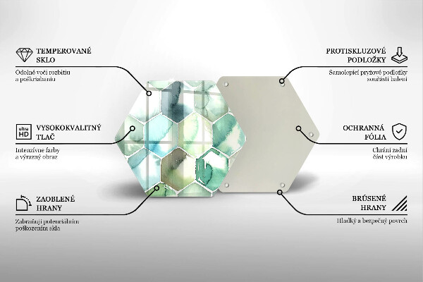 Chopping board Watercolor hexagons