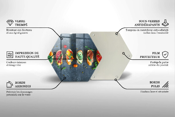 Glass kitchen board Colorful Sandwiches