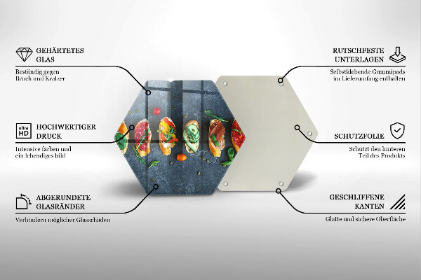 Glass kitchen board Colorful Sandwiches