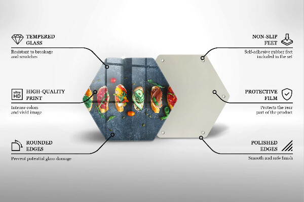 Glass kitchen board Colorful Sandwiches