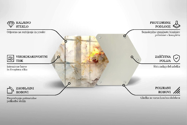 Chopping board Marble texture with gold