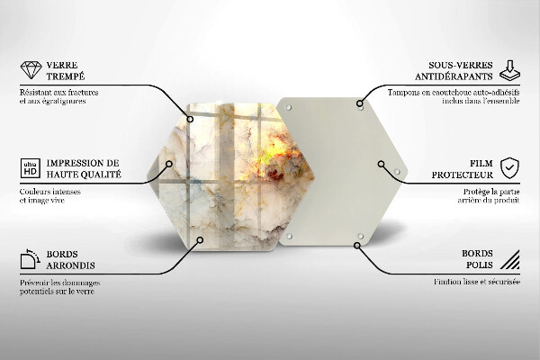 Chopping board Marble texture with gold