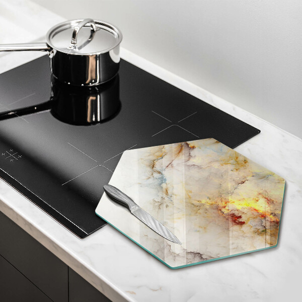 Chopping board Marble texture with gold