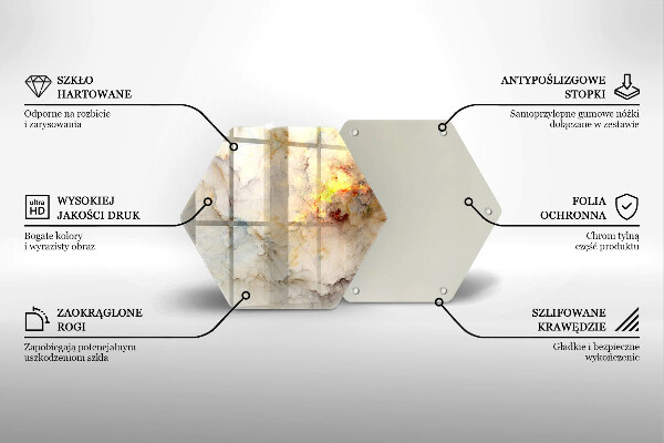 Chopping board Marble texture with gold