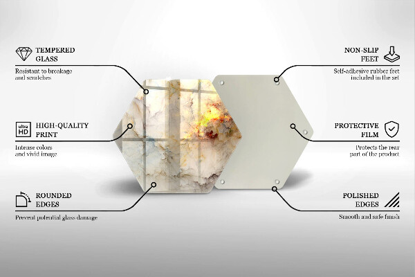 Chopping board Marble texture with gold