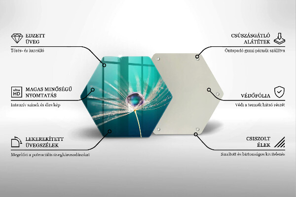 Chopping board Dew on a dandelion