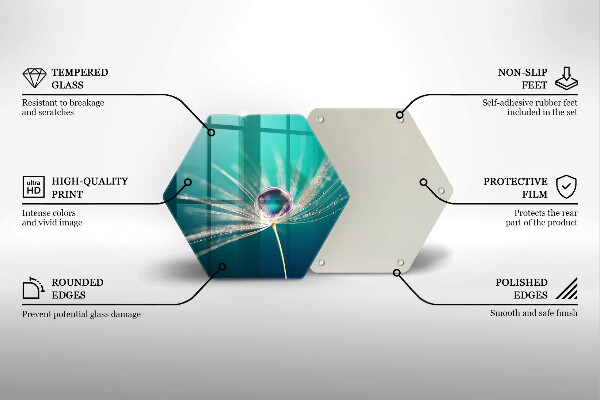 Chopping board Dew on a dandelion