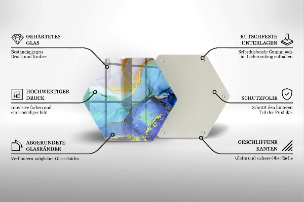 Chopping board Cracked stone gold