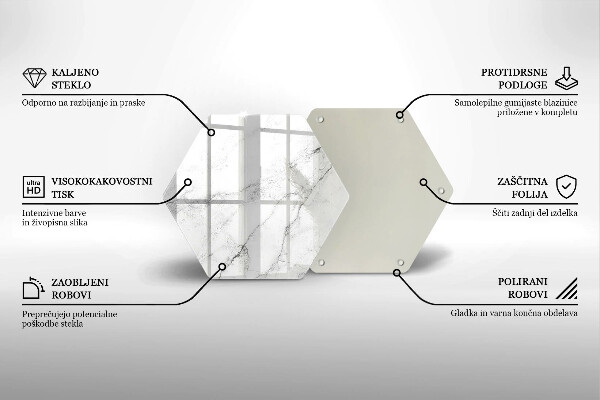Chopping board glass Elegant marble texture