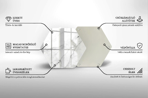 Chopping board glass Elegant marble texture