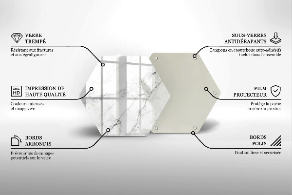 Chopping board glass Elegant marble texture